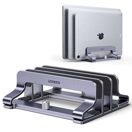UGREEN Desk Vertical Laptop Stand w/ Adjustable Triple Slot - With Applied Voucher - Sold by UGREEN / FBA